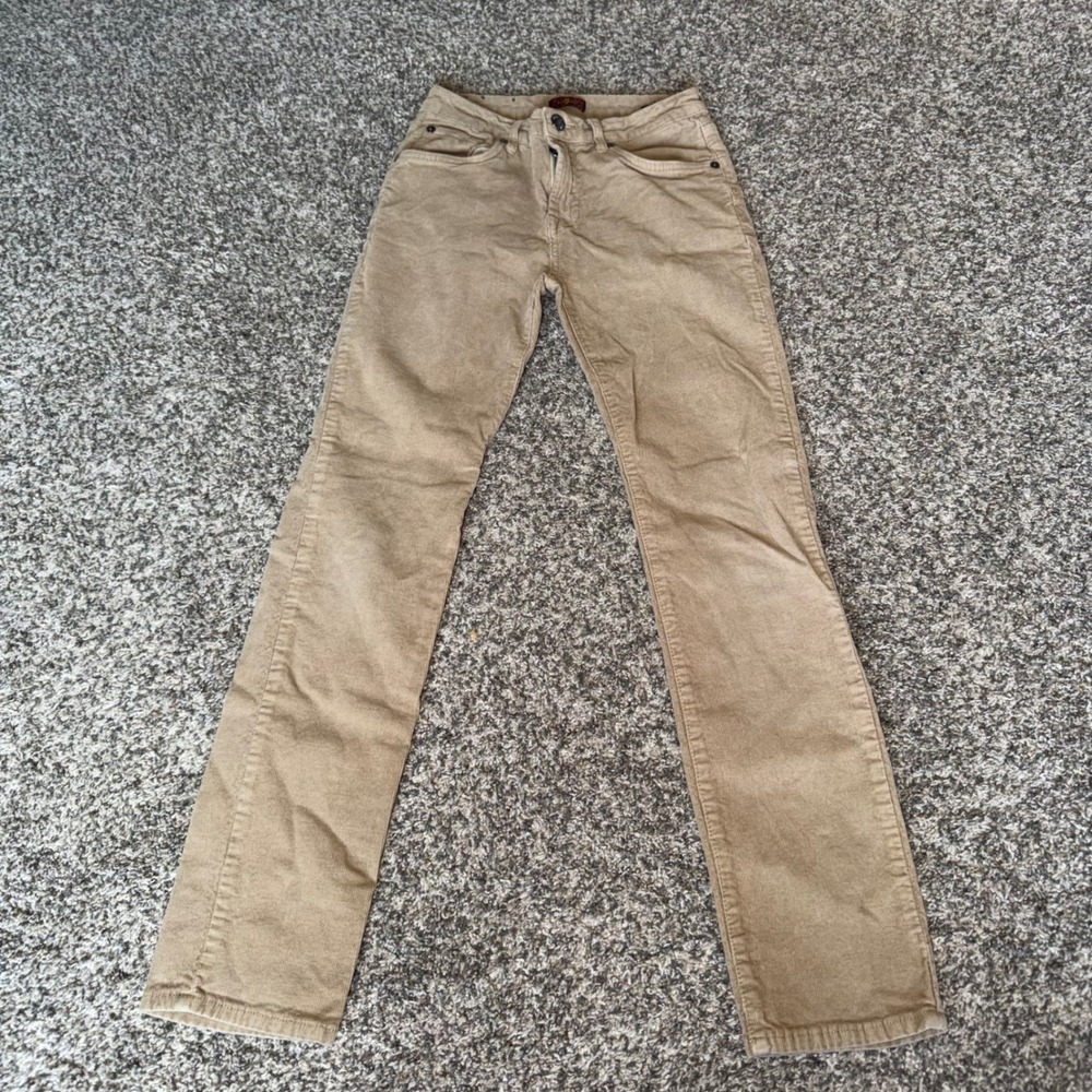 7 For All Mankind Boys Tan Corduroy Pants Khaki Slim Straight Size 12